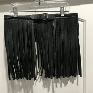 BCBG Black Fringe Belt